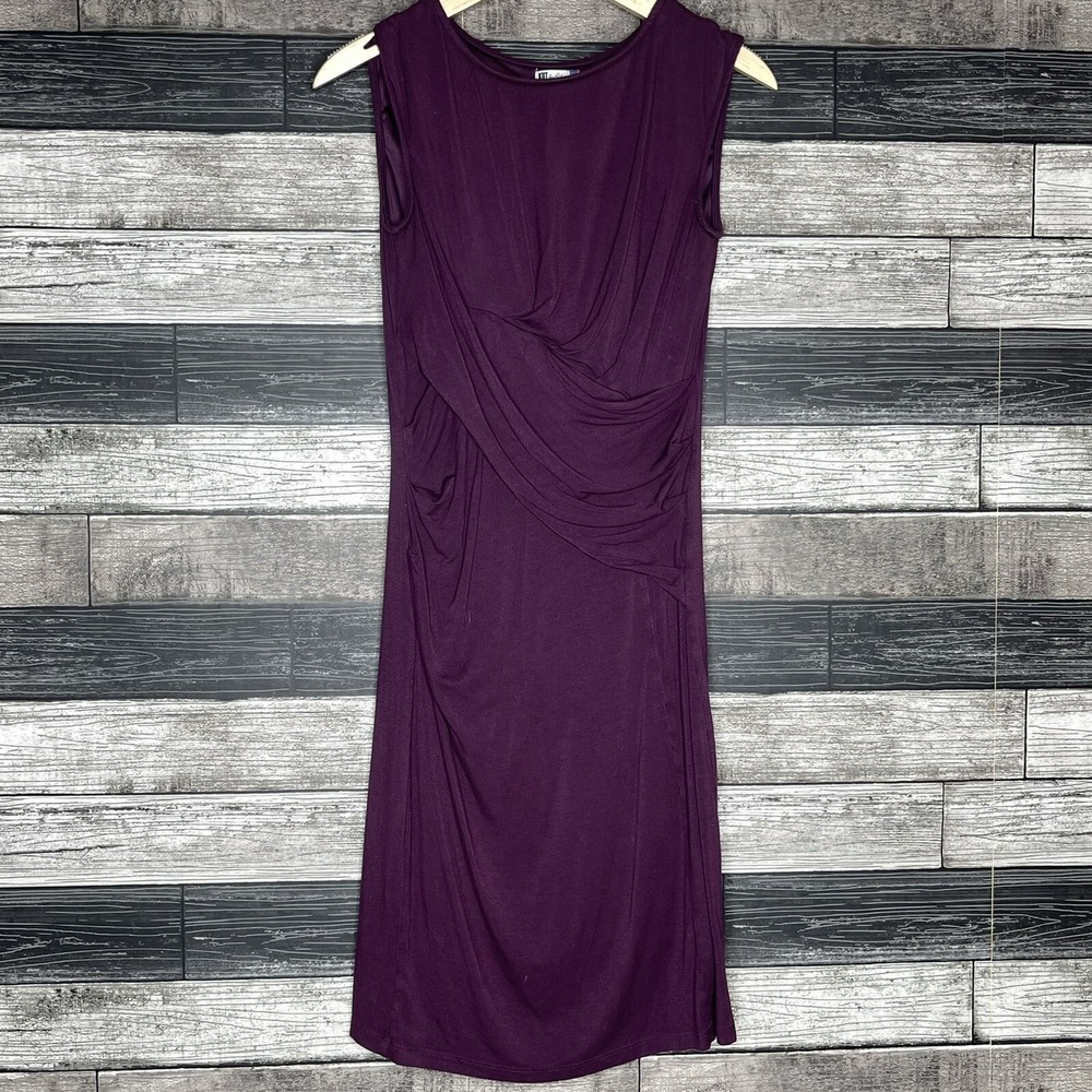 KUT from the Kloth Womens Dress Size 4 Purple Ruched Sleeveless Lined Sheath